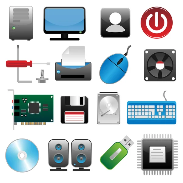 Bilgisayar Icon set — Stok Vektör