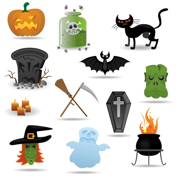 Halloween vector pictogrammen ingesteld — Stockvector