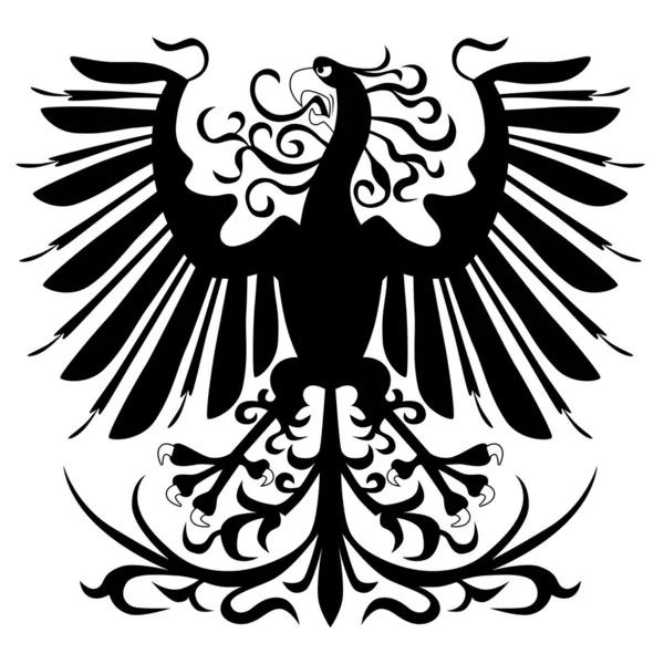 Silhouette of heraldic eagle — Stock Vector