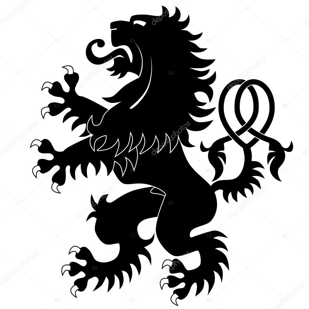Standing heraldic lion