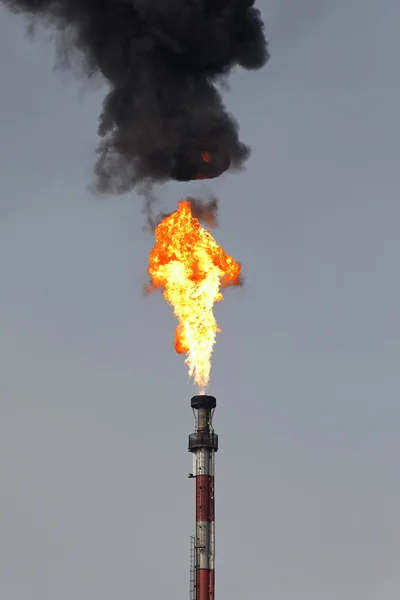 Дым нефтеперерабатывающего завода — стоковое фото
