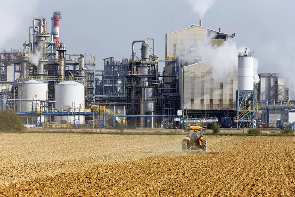 stock image Field and factory