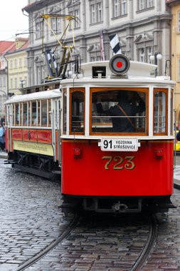 Red tram clipart