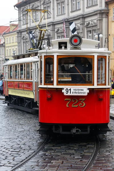 Kırmızı tramvay — Stok fotoğraf