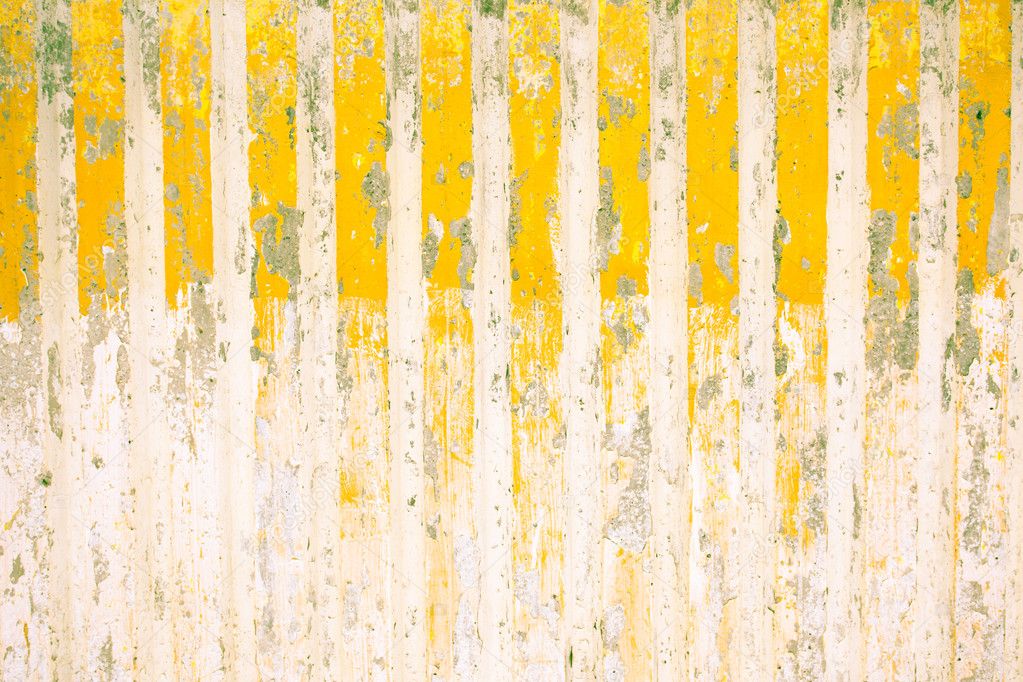 Grunge yellow-white striped stone wall artistic background