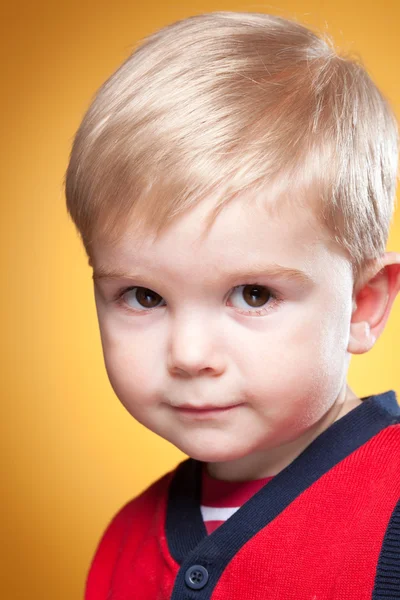 Cute serious little boy — Stock Photo, Image