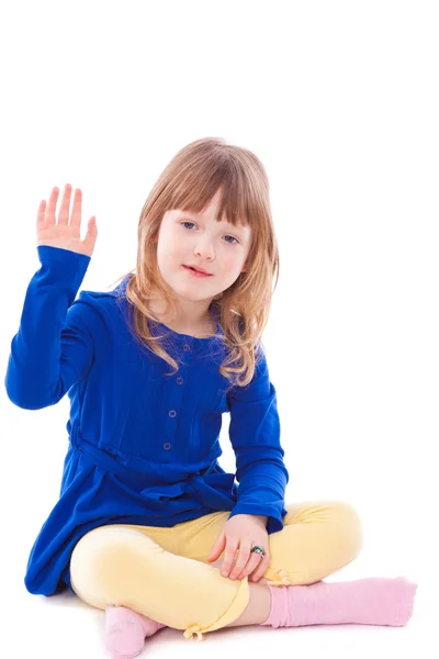 Little girl gesturing hello — Stock Photo, Image
