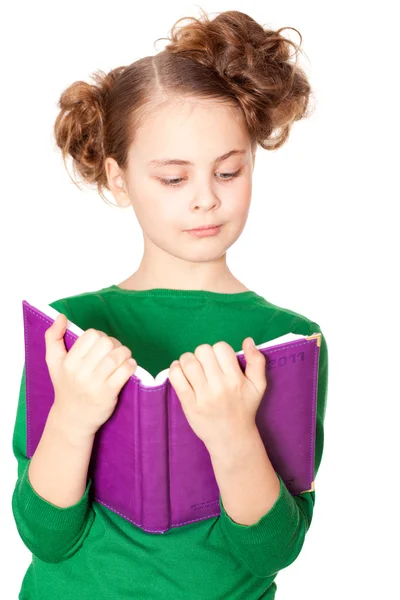 stock image Interested girl reading book