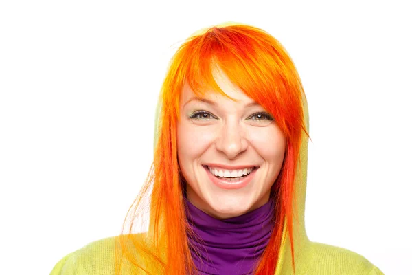 Happy smiling red hair woman — Stock Photo, Image
