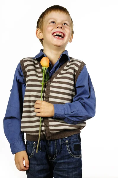 Chłopiec kwiat — Zdjęcie stockowe