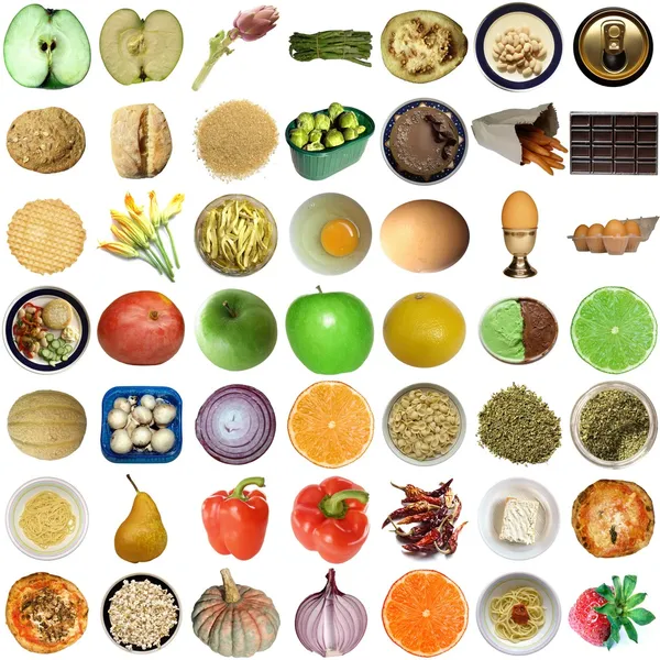 Collage alimentare isolato — Foto Stock