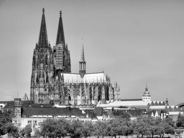 Koelner dom, Köln (Köln), Almanya - yüksek dinamik aralık hdr - siyah-beyaz Gotik katedral kilise