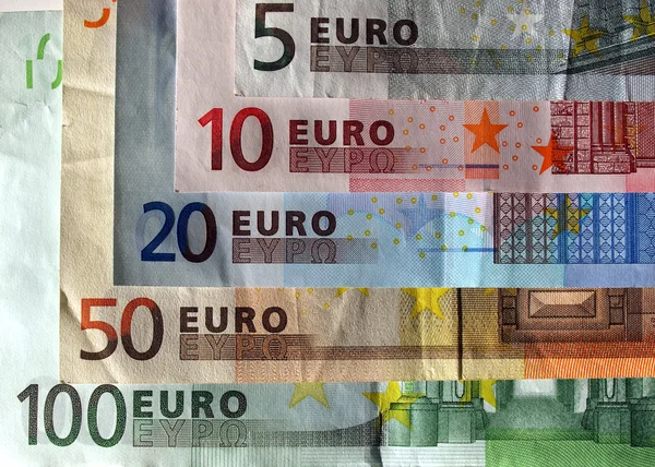 Банкноти Євро Валюта Європейського Союзу Селективних Фокус — стокове фото