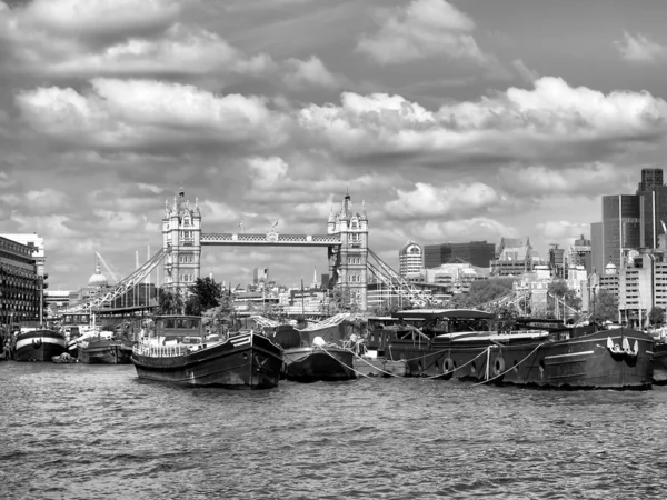 Tower Bridge River Thames London High Dynamic Range Hdr Black — Stock Photo, Image
