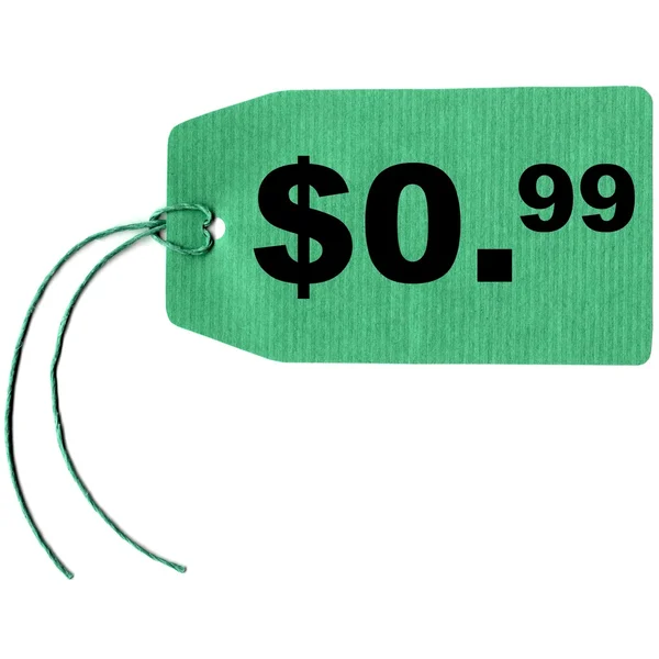 Etiqueta Etiqueta Preço Com String Isolada Sobre Branco Dólar Cent — Fotografia de Stock