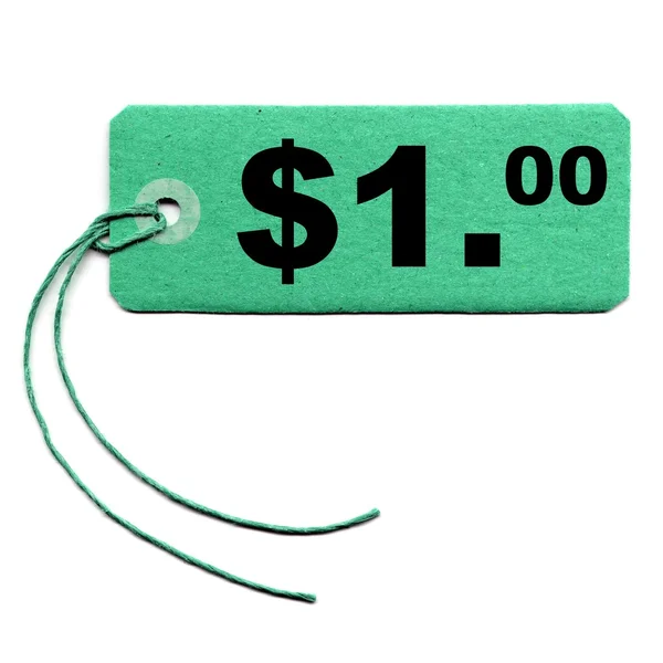 Etiqueta Preço Com String Isolada Sobre Branco Dólar — Fotografia de Stock