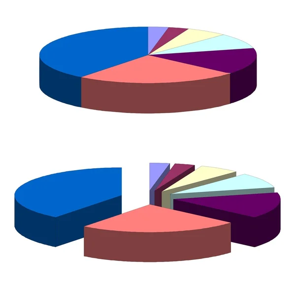 Pie Chart Graph Illustration Isolated White Background — Stock Photo, Image