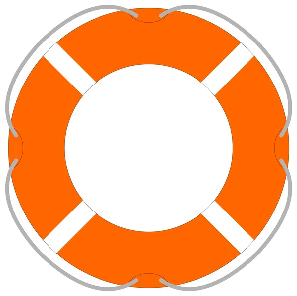 オレンジ色の救命浮輪の図は白い背景の上に示されて — ストック写真