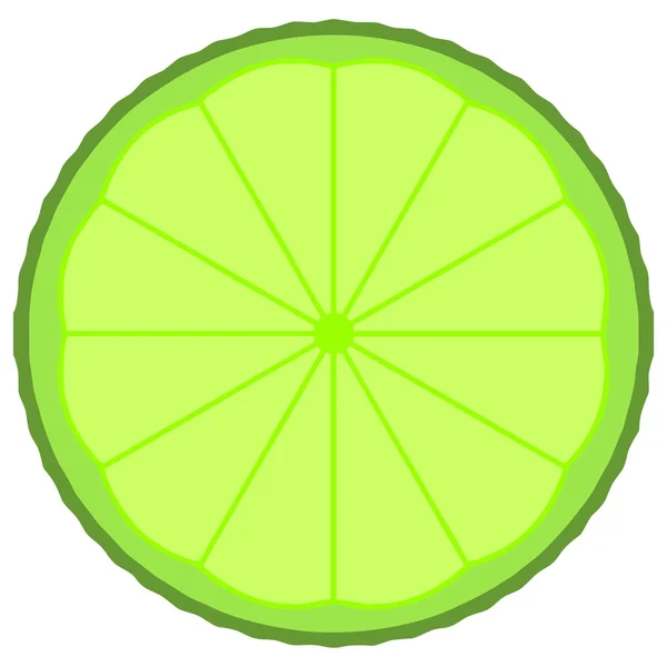 Limettenfruchtscheibe Isoliert Über Weißem Hintergrund — Stockfoto