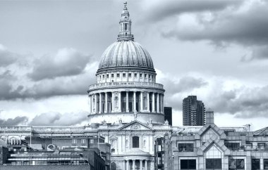 St paul Katedrali, Londra, Birleşik Krallık (İngiltere) - yüksek dinamik aralık hdr - siyah beyaz