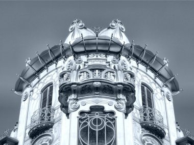 Casa fleur fenoglio, Torino, İtalya - antik özgürlük Mimarlık - yüksek dinamik aralık hdr - siyah beyaz