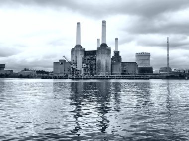 Battersea güç istasyonu, Londra, İngiltere, İngiltere - yüksek dinamik aralık hdr - siyah beyaz