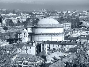 la gran madre, Torino, İtalya - yüksek dinamik aralık hdr - siyah ve beyaz Kilisesi