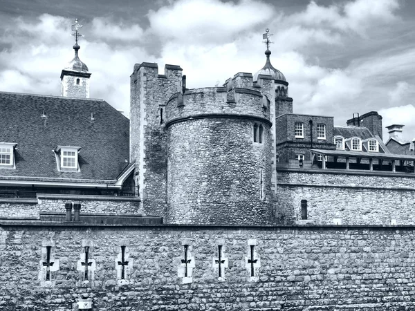 Torre Londra Castello Medievale Prigione Hdr Alta Dinamica Bianco Nero — Foto Stock