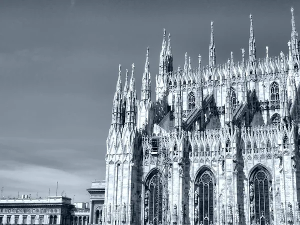 Duomo Milano Mailänder Gotische Kathedralkirche Hoher Dynamikumfang Hdr Schwarz Weiß — Stockfoto