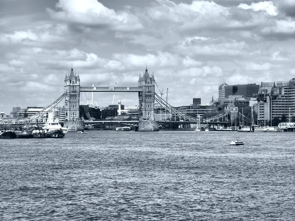 Tower Bridge Themsen London Storbritannien Stort Dynamiskt Omfång Hdr Svart — Stockfoto