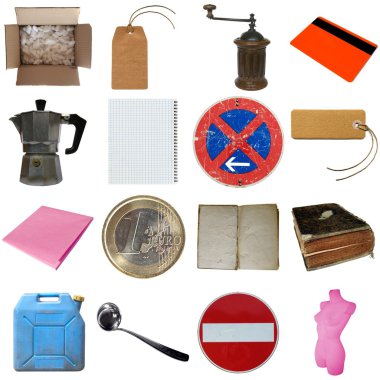 Many object isolated over a white background (all pictures in the collage are mine) clipart