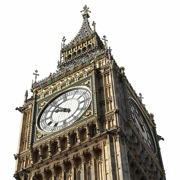 Биг Бен Здании Парламента Вестминстерский Дворец Лондон Великобритания Изолирован Над — стоковое фото