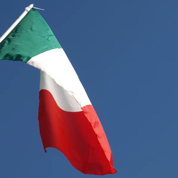 Olaszország Zászlaja Alatt Kék Háttér — Stock Fotó