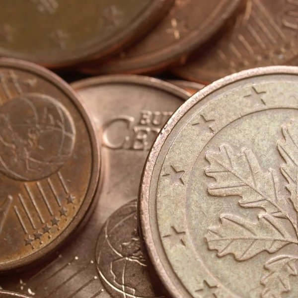 欧元硬币作为背景的范围 — 图库照片