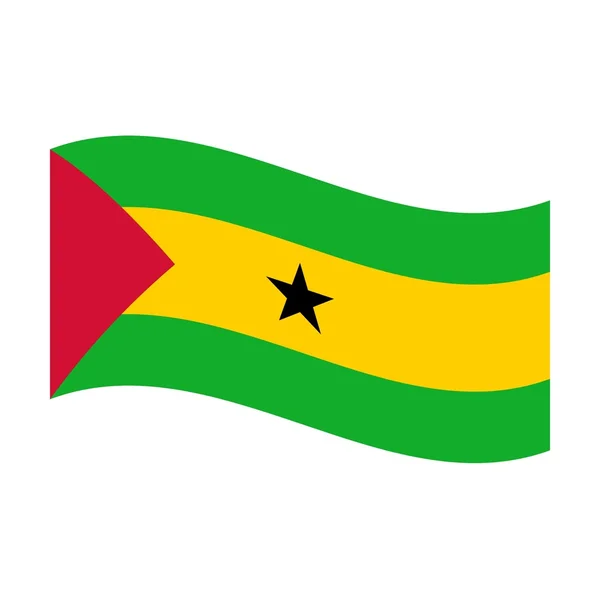 Illustratie Van Nationale Vlag Van Sao Tomé Principe Drijvende — Stockfoto