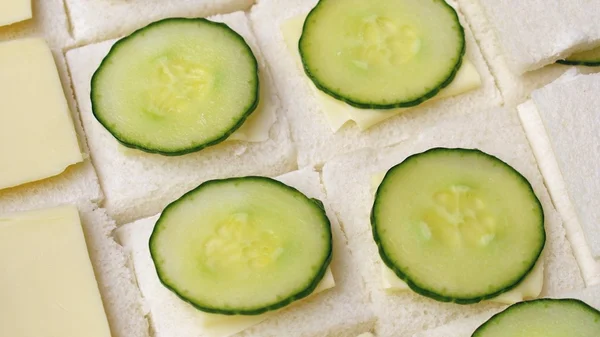 Traditional British Cucumber Sandwich Butter Bread Ratio — Stock Photo, Image