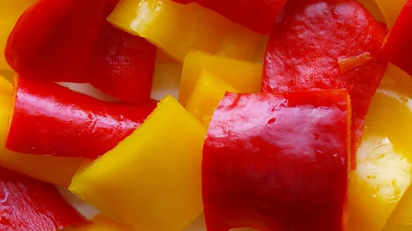 Punaiset Keltaiset Paprikat Jotka Ovat Hyödyllisiä Elintarviketaustana Suhde — kuvapankkivalokuva
