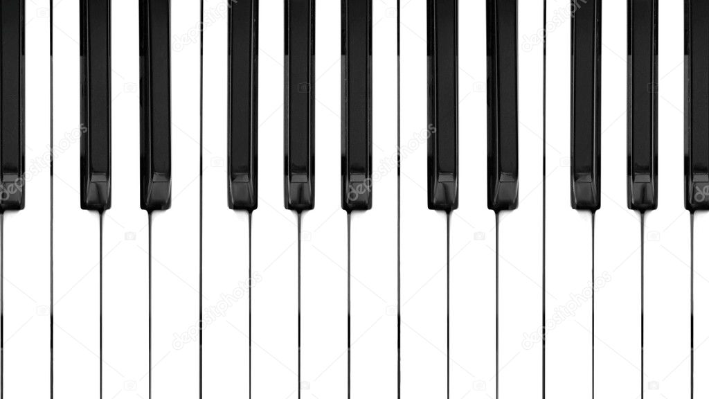 Detail of keys on a music keyboard - (16:9 ratio)
