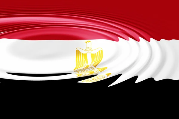 Illustration Den Nationella Flaggan Krusade Vatten Vågor Ringar Egypten — Stockfoto