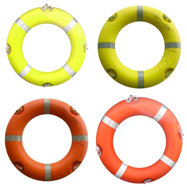 stock image Collage of life buoy for safety at sea