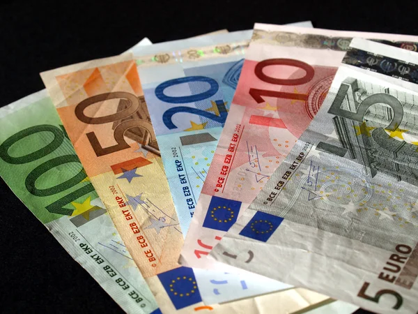Billete Euros Moneda Unión Europea Enfoque Selectivo — Foto de Stock
