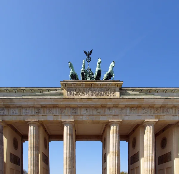 Brandenburger Tor Brandenburg Kapısı Berlin Almanya Dikdörtgen Çizgili Frontal View — Stok fotoğraf