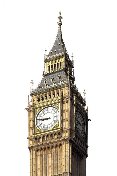 Domy Big Ben Parlament Holborn Londýn Gotická Architektura Izolované Bílém — Stock fotografie