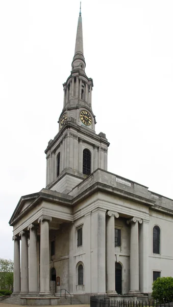 Chiesa Tutti Santi Pioppo Londra Regno Unito Rettilineo Vista Frontale — Foto Stock