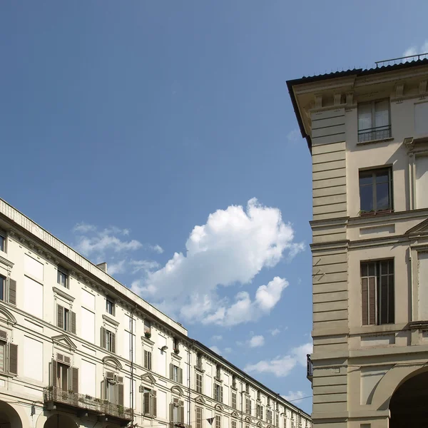 Antik Merkezi Barok Sokak Torino Torino Dikdörtgen Çizgili Önden Görünümü — Stok fotoğraf