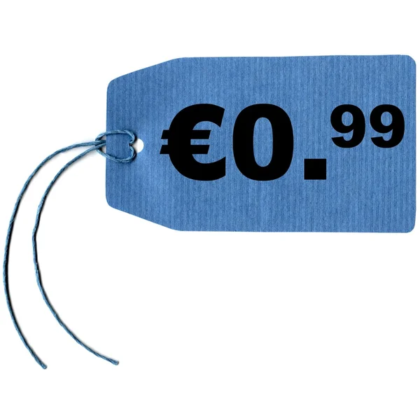 Prijskaartje Met String Geïsoleerd Wit Eurocent — Stockfoto