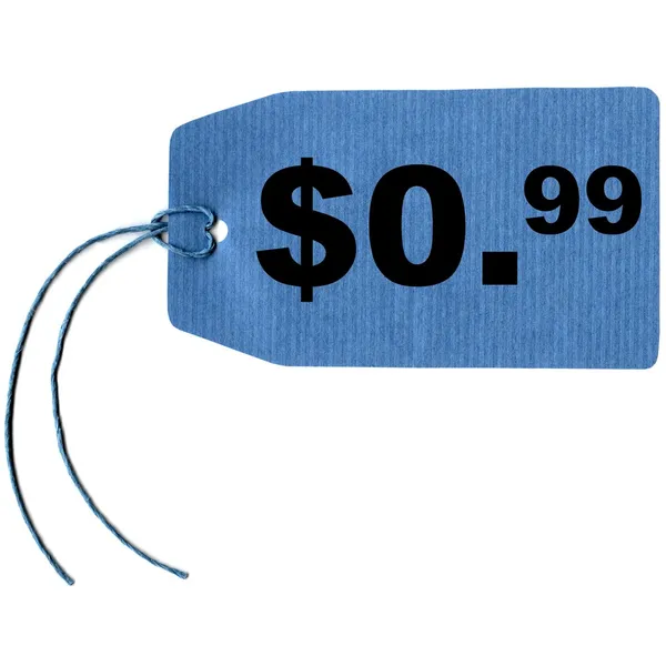 Etiqueta Etiqueta Preço Com String Isolada Sobre Branco Dólar Cent — Fotografia de Stock