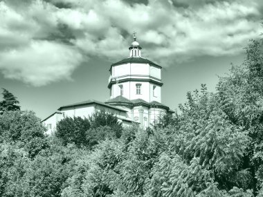 monte dei cappuccini, turin, İtalya - yüksek dinamik aralık hdr - siyah ve beyaz Kilisesi