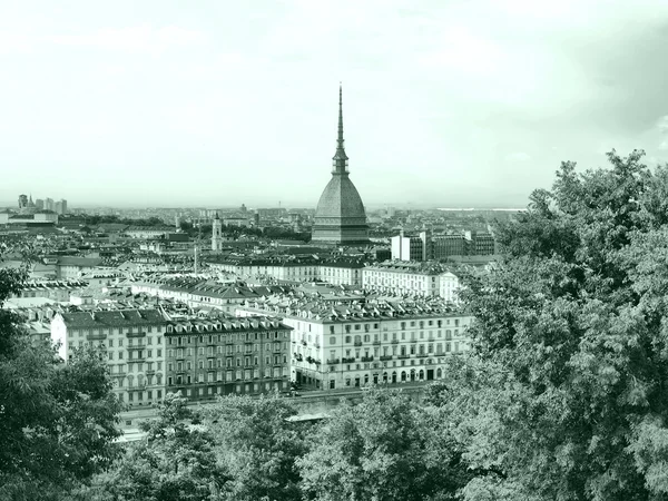 Kilátás Város Torino Piedmont Olaszország Magas Dinamikus Tartományú Hdr Fekete — Stock Fotó