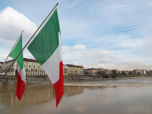 Vlajky, Turín, Itálie — Stock fotografie